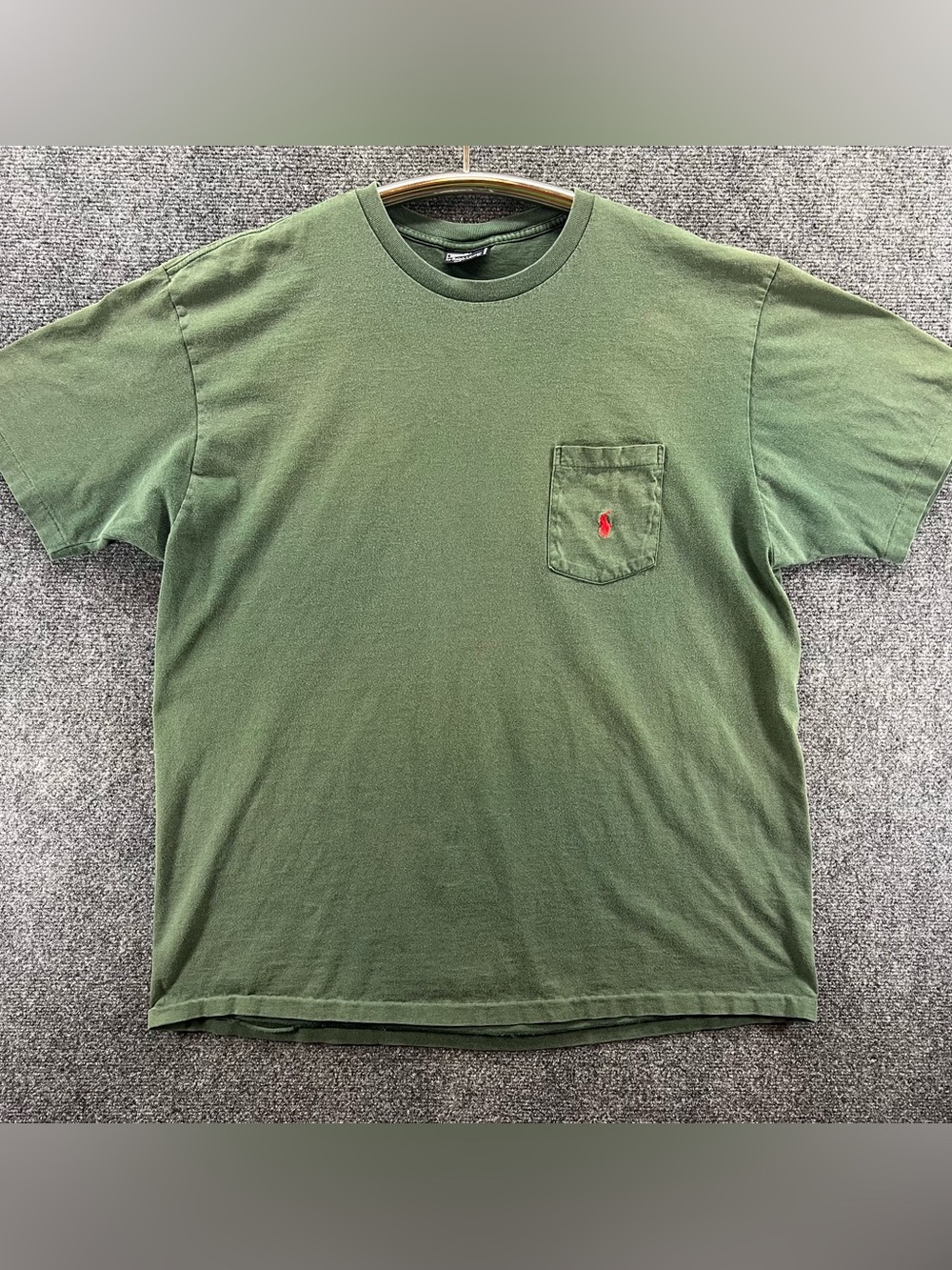Vtg‎ Polo Ralph Lauren Shirt Mens Large Green Pocket Single Stitch 90s USA Made